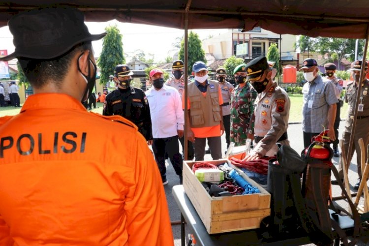 Curah Hujan Mulai Tinggi Polres Kebumen Gelar Apel Kesiapsiagaan