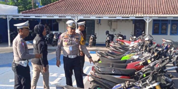 Puluhan kendaraan roda dua yang digunakan sebagai sarana balap liar diamankan Satlantas Polres Semarang, Selasa (12/9). RMOL Jateng