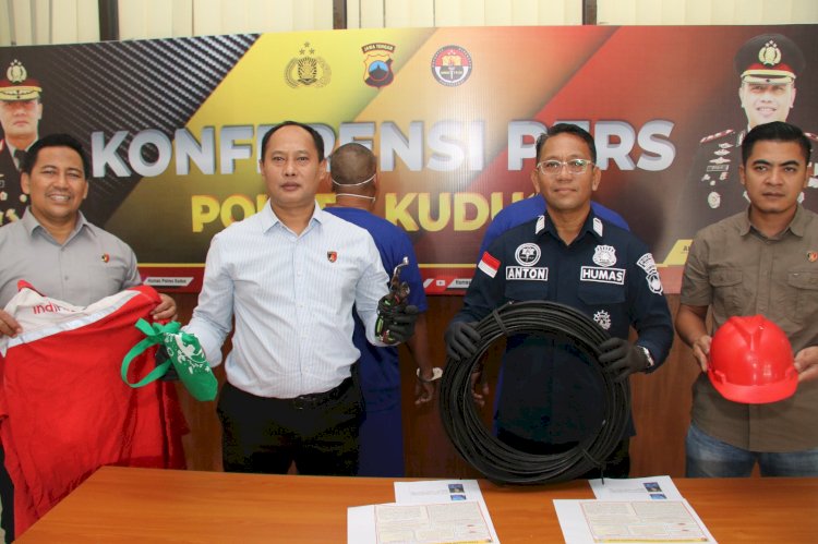 Barang Bukti Kabel Listrik Milik PT Telekomunikasi Indonesia Kudus Disita Polisi. Foto: RMOLJateng