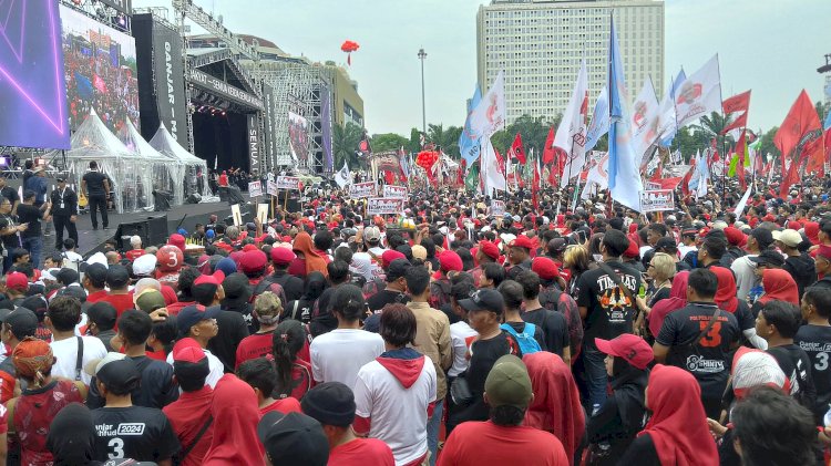Kampanye Ganjar Mahfud di Simpang Lima, Semarang, Sabtu (10/2). Soetjipto/Dok.RMOLJateng
