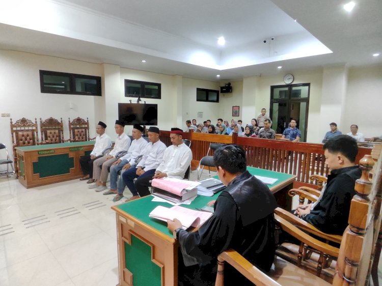 Para pelaku menghadiri sidang di Pengadilan Negeri Purwodadi, Kamis (29/2). Rubadi/Dok.RMOLJateng