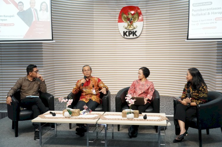 Diskusi Publik bertajuk “Pemberantasan Korupsi: Refleksi dan Harapan”, yang digelar di Gedung Merah Putih KPK, Jakarta, kemarin. Potongan Layar Youtube KPK.