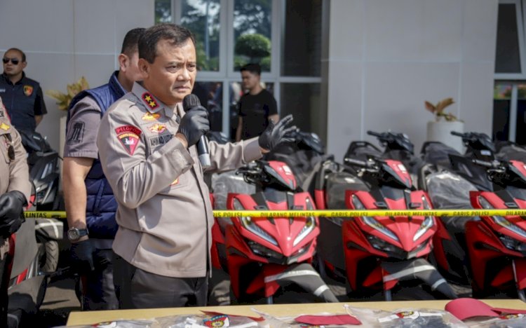 Polda Jawa Tengah Berhasil Mengungkap Kasus Penyelundupan Sepeda Motor Ke Vietnam, Selasa (21/05). Istimewa