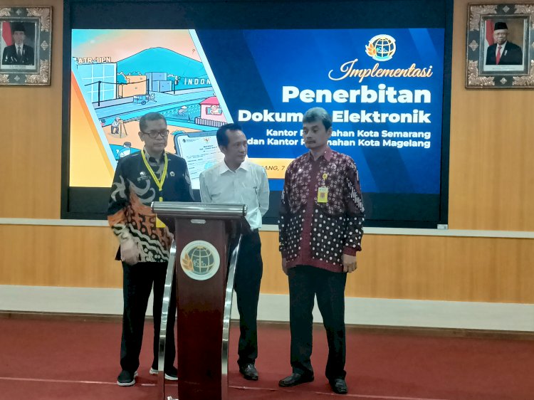 Peluncuran Dokumen Elektronik Di Kantor ATR/BPN Provinsi Jawa Tengah, Jalan Ki Mangunsarkoro No. 34 C, Kota Semarang, Jumat (07/06). Umar Dani/RMOLJawaTengah